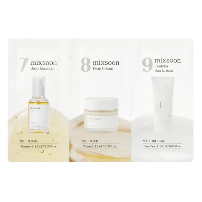 (Step 7,8,9) Bean Essence, Bean Cream, Centella Sun Cream